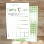 Sage Green Baby Shower Bingo Game Card Flyer