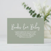 Sage Green Baby shower Book Request Digital print Einladung (Stehend Vorderseite)