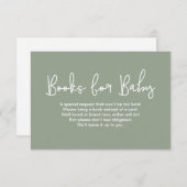 Sage Green Baby shower Book Request Digital print Einladung (Vorne/Hinten)