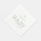 Sage Green Baby Shower | Elegant Wildflower Floral Serviette (Ecke)