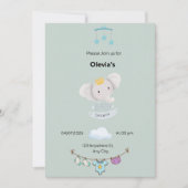 Sage green baby Shower Flat Invitation  Einladung (Vorderseite)