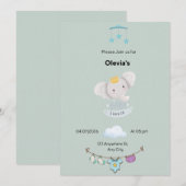 Sage green baby Shower Flat Invitation  Einladung (Vorne/Hinten)