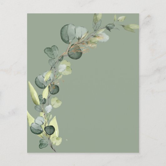 Sage Green Baby Sprinkle Dusche Einladung Flyer (Hinten)