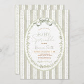 Sage Green Baby Sprinkle Invitation – Neutral Einladung (Vorne/Hinten)
