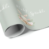 Sage Green Baby Sprinkle Script Baby Dusche Geschenkpapier (Rolleneckpunkt)