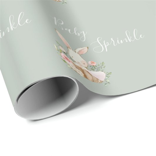 Sage Green Baby Sprinkle Script Baby Dusche Geschenkpapier (Rolleneckpunkt)