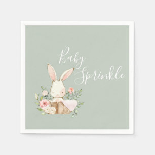 Sage Green Baby Sprinkle Script Baby Dusche Serviette