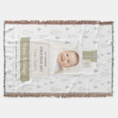 Sage Green Baby's 1st Photo Christmas Decke (Vorderseite)
