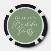 Sage Green Bachelor Party Personalisiert Pokerchips (Rückseite)