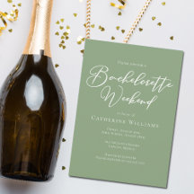 Sage Green Bachelorette Weekend Minimalistisch