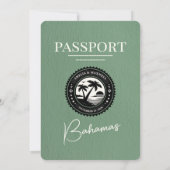 Sage Green Bahamas Pass Einladung zur Hochzeit (Rückseite)