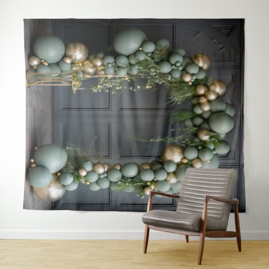 Sage Green Balloon Arch Hanging Wandteppich (Beispiel (Horizontal))