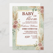 Sage Green Balloons Floral Baby Shower Einladung (Vorne/Hinten)