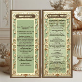Sage Green Baroque Grandeur Florals Motif Wedding Menükarte