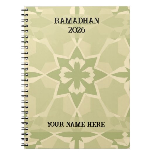 Sage Green Bauhaus Islamic Journal Notizblock (Vorderseite)
