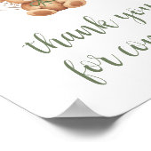 Sage Green Bear Balloon Danke für Ihr Kommen Poster (Ecke)