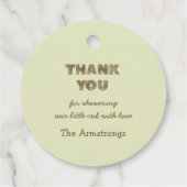 Sage Green Bearly Wait Round Baby Shower Geschenkanhänger (Rückseite)