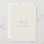 Sage Green Beige Boho Chic Moderne Minimale Hochze Save The Date (Rückseite)