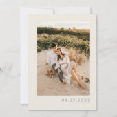 Sage Green Beige Boho Chic Modernes Foto Hochzeit Save The Date (Rückseite)