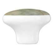 Sage Green Beige Gold Marble Geometric Artistic Keramikknauf (Seitenansicht)
