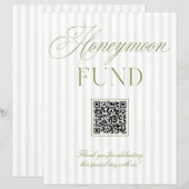 Sage Green & Beige Honeymoon Fund QR Code Sign (Vorne/Hinten)