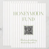 Sage Green & Beige Honeymoon Fund QR Code Sign (Vorne/Hinten)