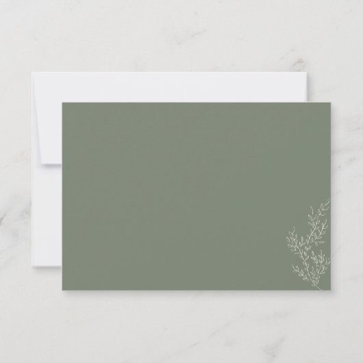 Sage Green Beige Ivy Hochzeitsunterkunft Details Einladung (Rückseite)