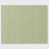 Sage Green Beige Linen Textur Geschenkpapier (Flach)