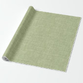 Sage Green Beige Linen Textur Geschenkpapier (Ungerollt)