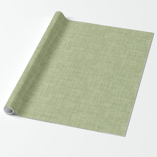 Sage Green Beige Linen Textur Geschenkpapier (Ungerollt)