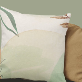 Sage Green & Beige Minimalistisch Natural Abstrakt Kissen