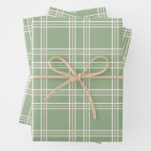 Sage Green Beige Tartan Kariert Geschenkpapier Set (Beispiel)