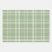 Sage Green Beige Tartan Kariert Geschenkpapier Set (Vorderseite)