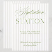Sage Green & Beige Wedding Hydration Station Sign (Vorne/Hinten)