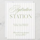 Sage Green & Beige Wedding Hydration Station Sign (Vorderseite)