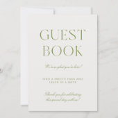Sage Green & Beige Wedge Guest Book Sign Einladung (Vorderseite)