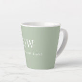 Sage Green Beruflich Simple Monogram Minimalistisc Milchtasse (Rechte Ecke)