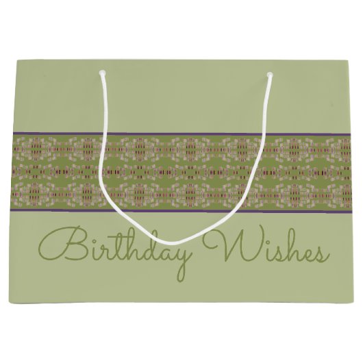 Sage Green Birthday Tasche Geschenktasche Große Geschenktüte (Vorderseite)
