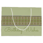 Sage Green Birthday Tasche Geschenktasche Große Geschenktüte (Rückseite)