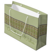Sage Green Birthday Tasche Geschenktasche Große Geschenktüte (Vorderseite Schrägansicht)