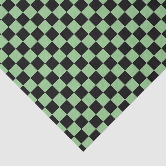Sage Green Black Checkerboard Camouflage-Muster Seidenpapier (Detail)