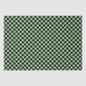 Sage Green Black Checkerboard Camouflage-Muster Seidenpapier (Vorderseite)