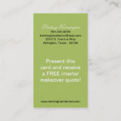 Sage Green Black Damask Visitenkarten Visitenkarte (Rückseite)