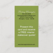 Sage Green Black Damask Visitenkarten Visitenkarte (Rückseite)