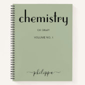 Sage Green Black Personalisiert Chemie Notebook Notizblock (Vorderseite)