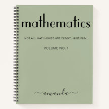 Sage Green Black Personalisiert Mathematics