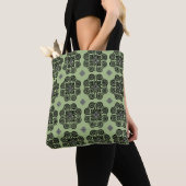 Sage Green & Black Scroll Medallion Tote Bag Tasche (Von Nahem)