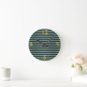 Sage Green Black Strip Wall Uhr (Zuhause)
