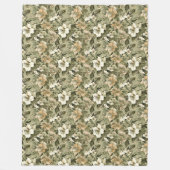 Sage Green Blanket Elegant Gold Floral Accent Fleecedecke (Vorderseite)