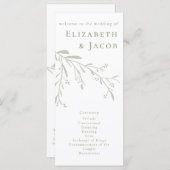 Sage Green Blätter and Berries Wedding Program (Vorne/Hinten)